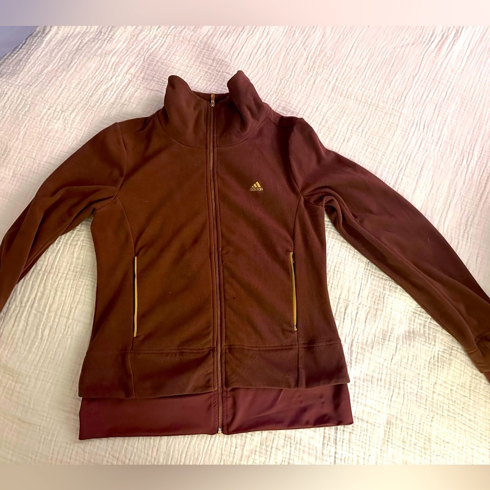 Brown Adidas zip up jacket